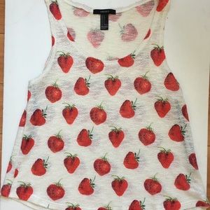 UP FOR GRABS ! FOREVER 21 STRAWBERRY TANK TOP ! ✨